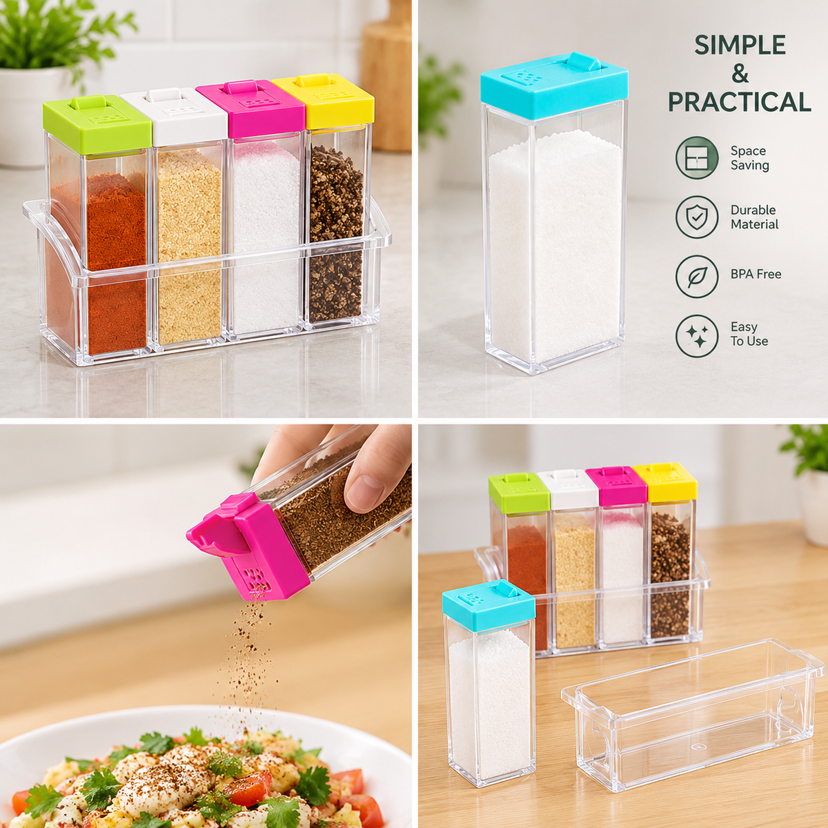 6-Piece Spice Set with Slider & Lids